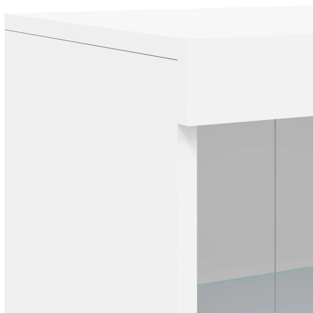 Sideboard Cabinet White Modern 181.5 x 37 x 100 cm Engineered Wood with RGB LED Lights