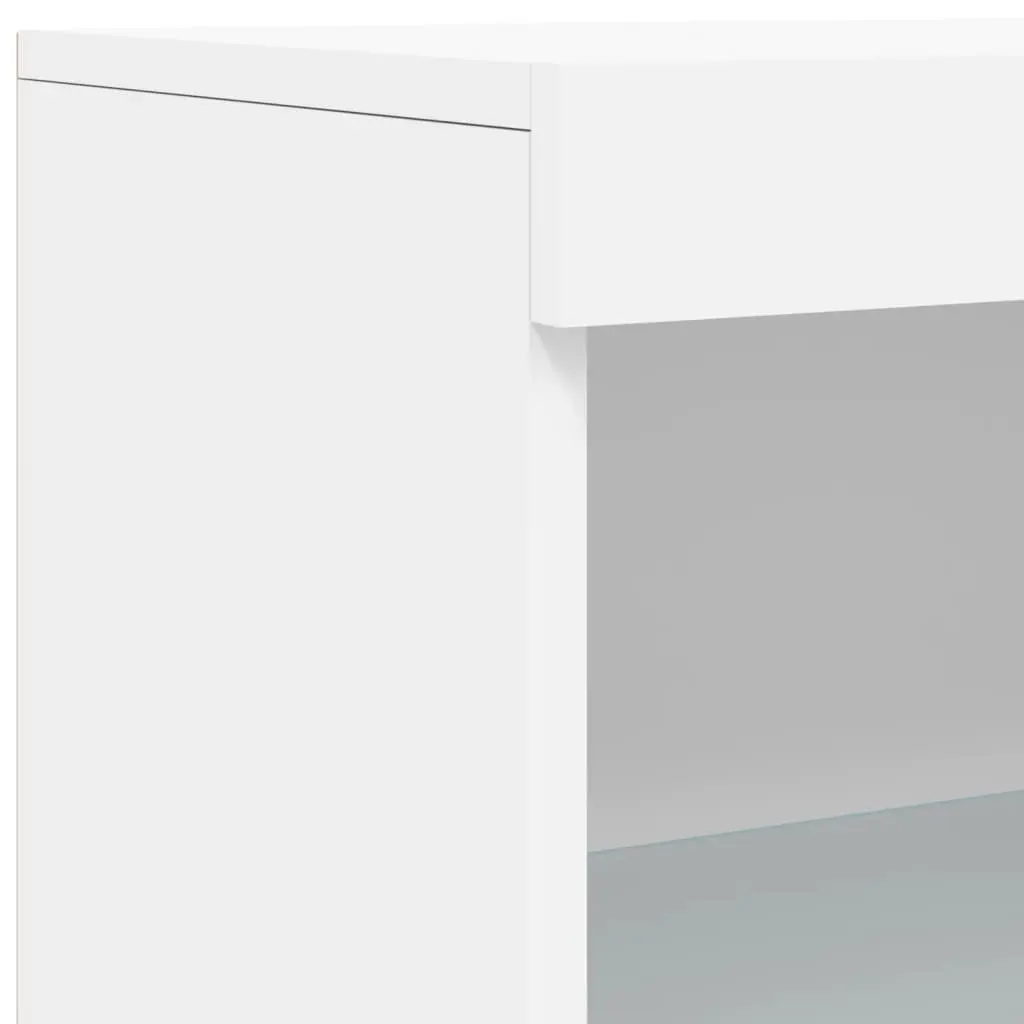 Sideboard Cabinet White Modern 181.5 x 37 x 100 cm Engineered Wood with RGB LED Lights