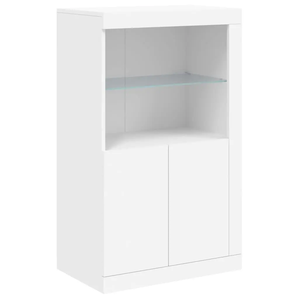 Sideboard Cabinet White Modern 181.5 x 37 x 100 cm Engineered Wood with RGB LED Lights