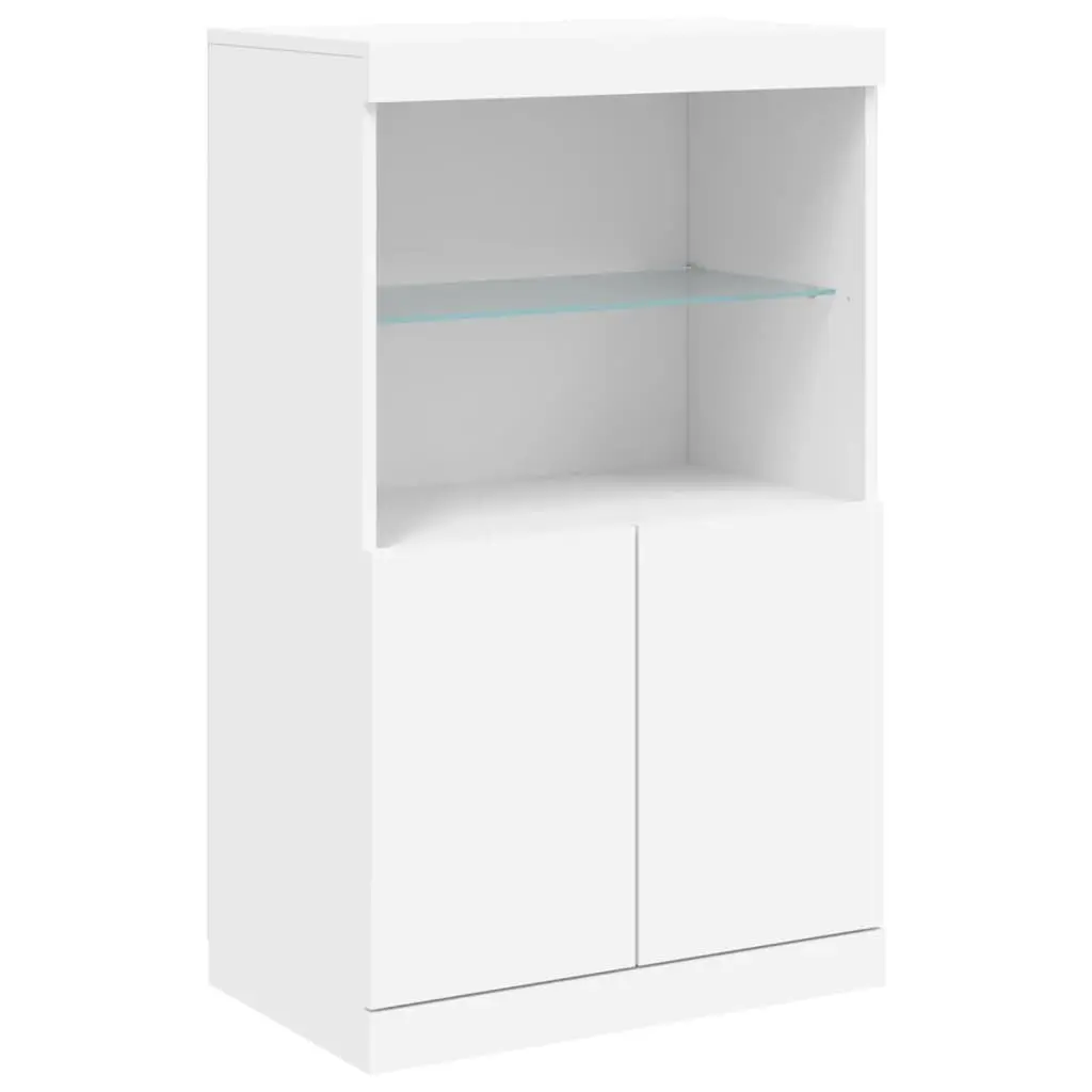 Sideboard Cabinet White Modern 181.5 x 37 x 100 cm Engineered Wood with RGB LED Lights