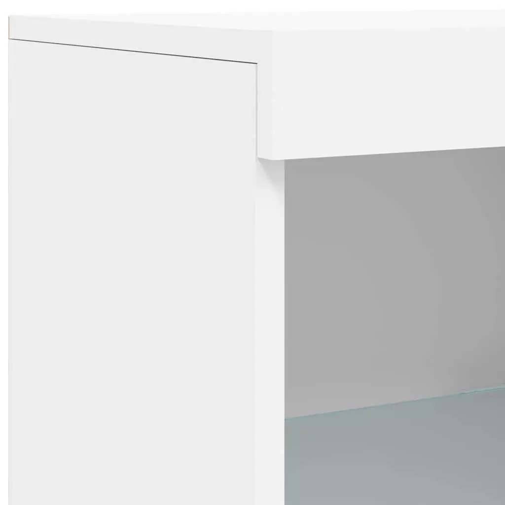 Sideboard Cabinet White Modern 162cm Engineered Wood with RGB LED Lights