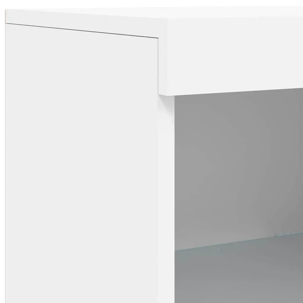 Sideboard Cabinet White Modern 162cm Engineered Wood with RGB LED Lights