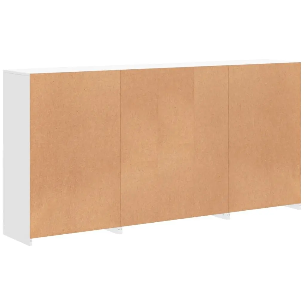 Sideboard Cabinet Modern White RGB LED Lights Storage Engineered Wood 202x37x100 cm