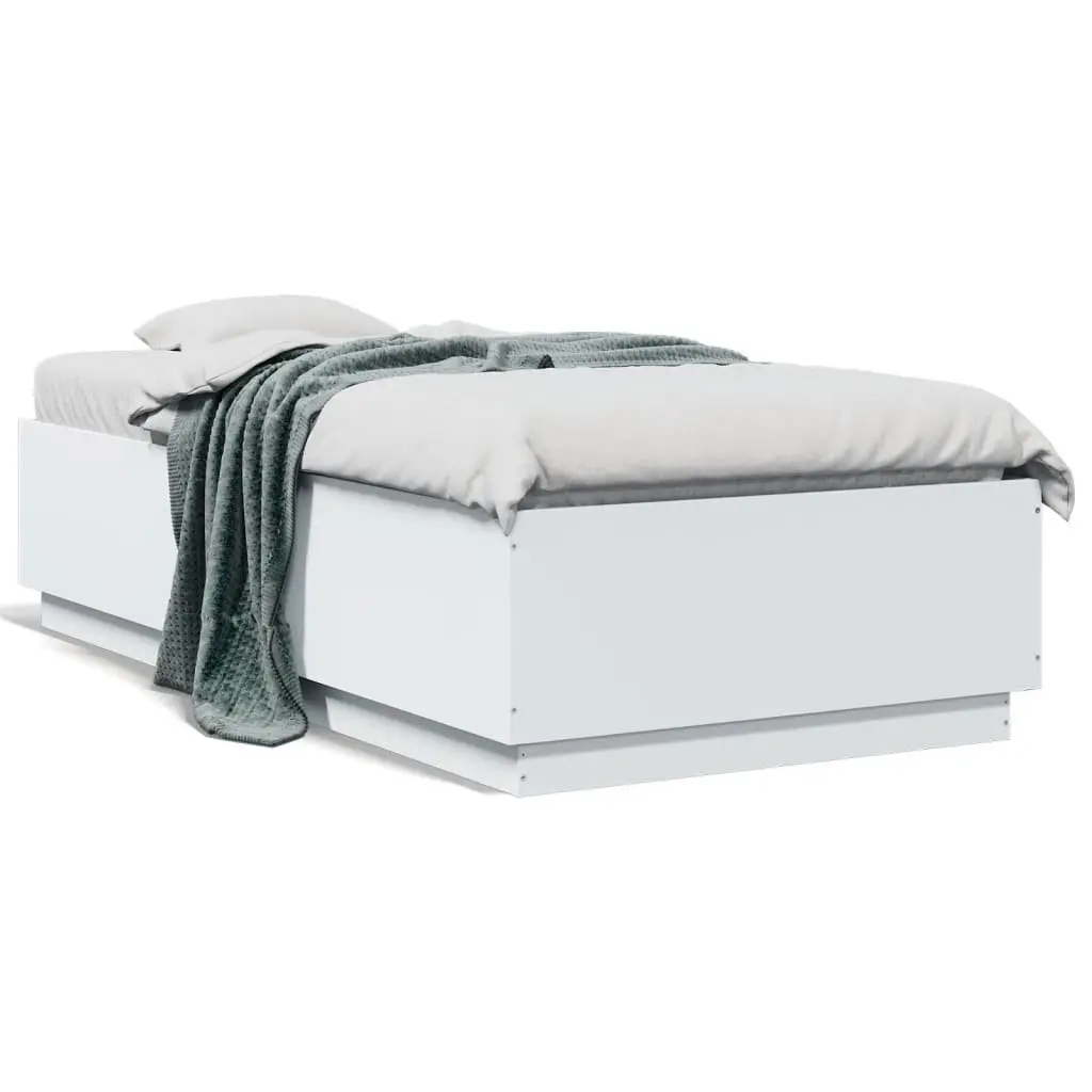 White LED Bed Frame 90x190 cm