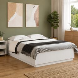 White Bed Frame 150x200 cm for Comfort and Style