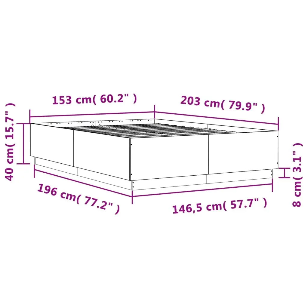 White Bed Frame 150x200 cm for Comfort and Style