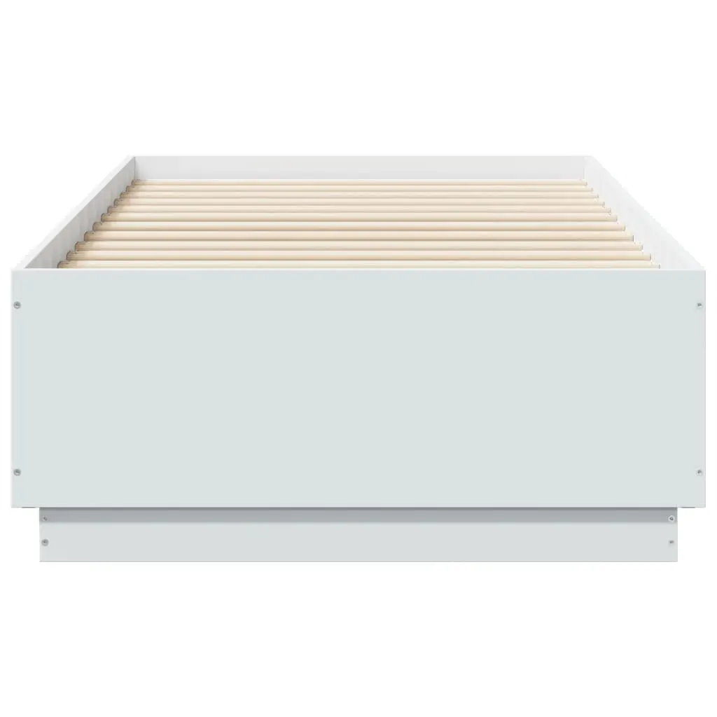 White Modern Bed Frame 90x190 cm with Slatted Base
