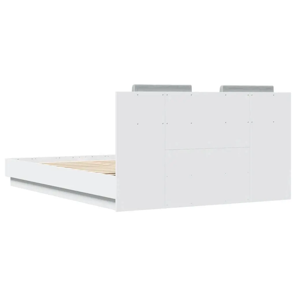 White Bed Frame with Headboard 150x200 cm
