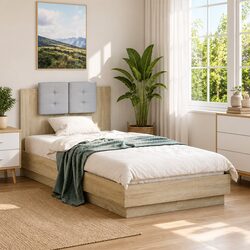 Sonoma Oak Bed Frame with Headboard 90x190 cm