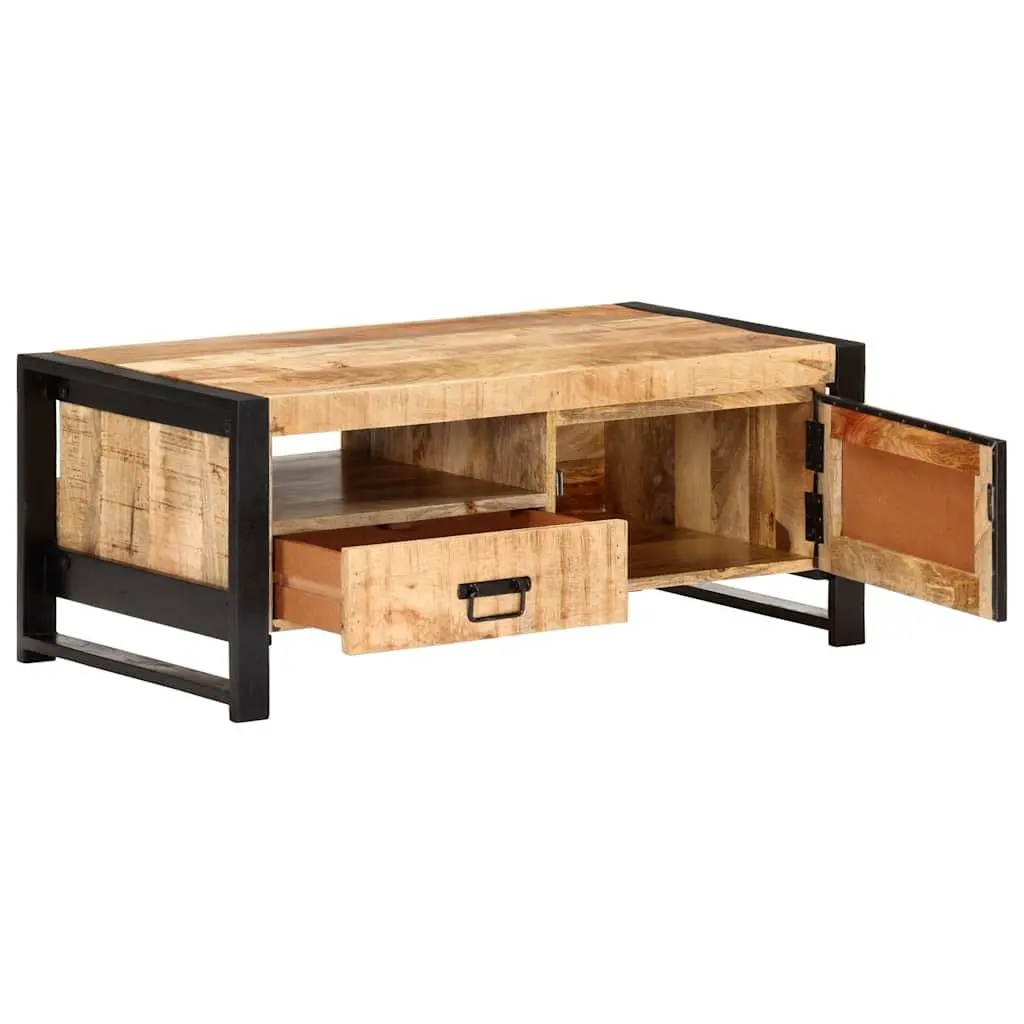 Coffee Table 100x50x40cm with Storage Door Drawer Shelf Industrial Living Room