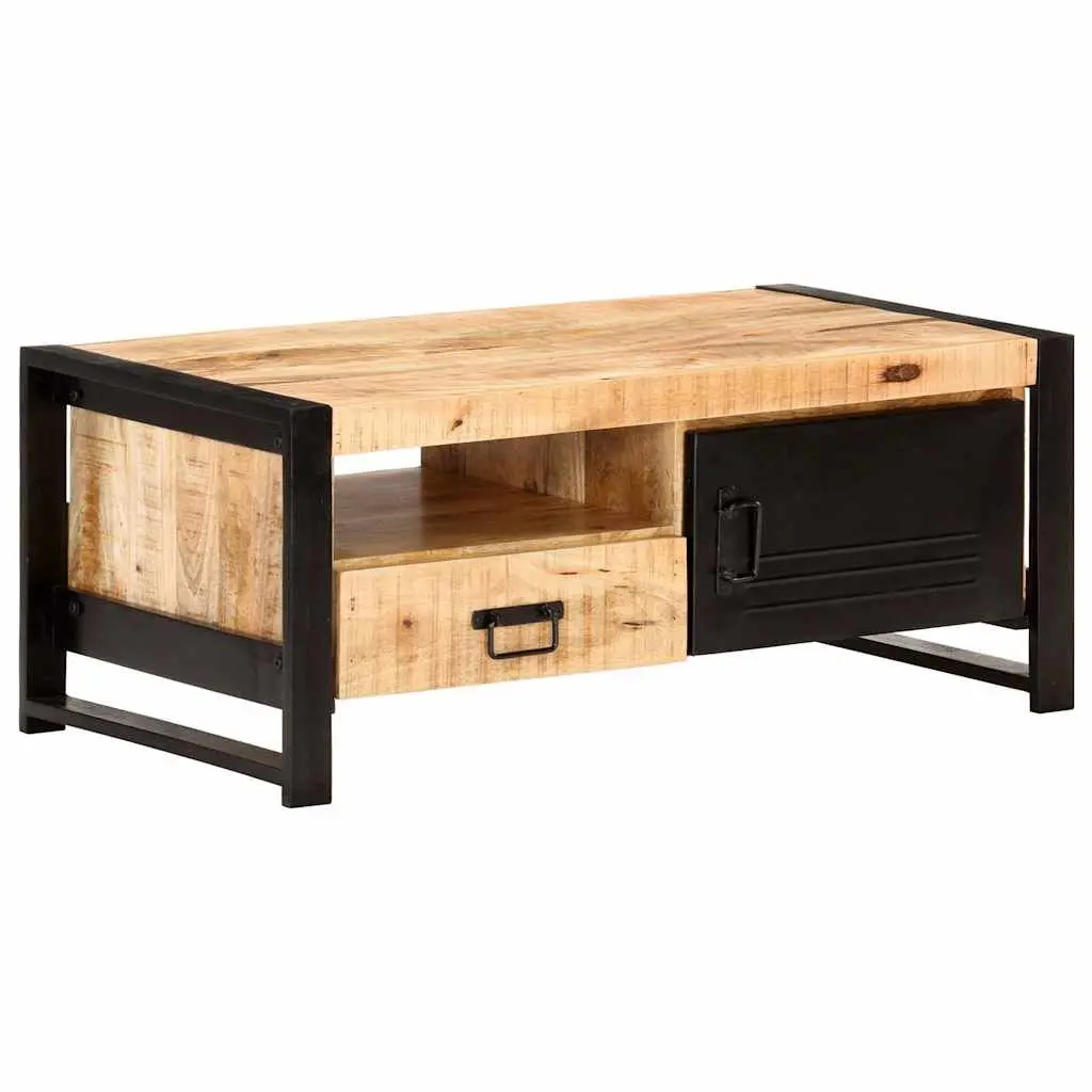 Coffee Table 100x50x40cm with Storage Door Drawer Shelf Industrial Living Room