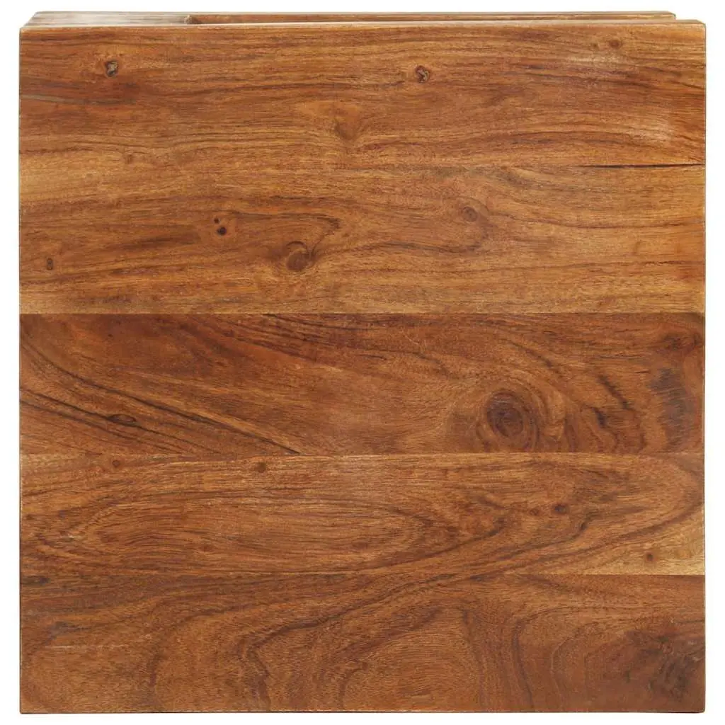 Solid Acacia Wood Coffee Table with Storage Shelf