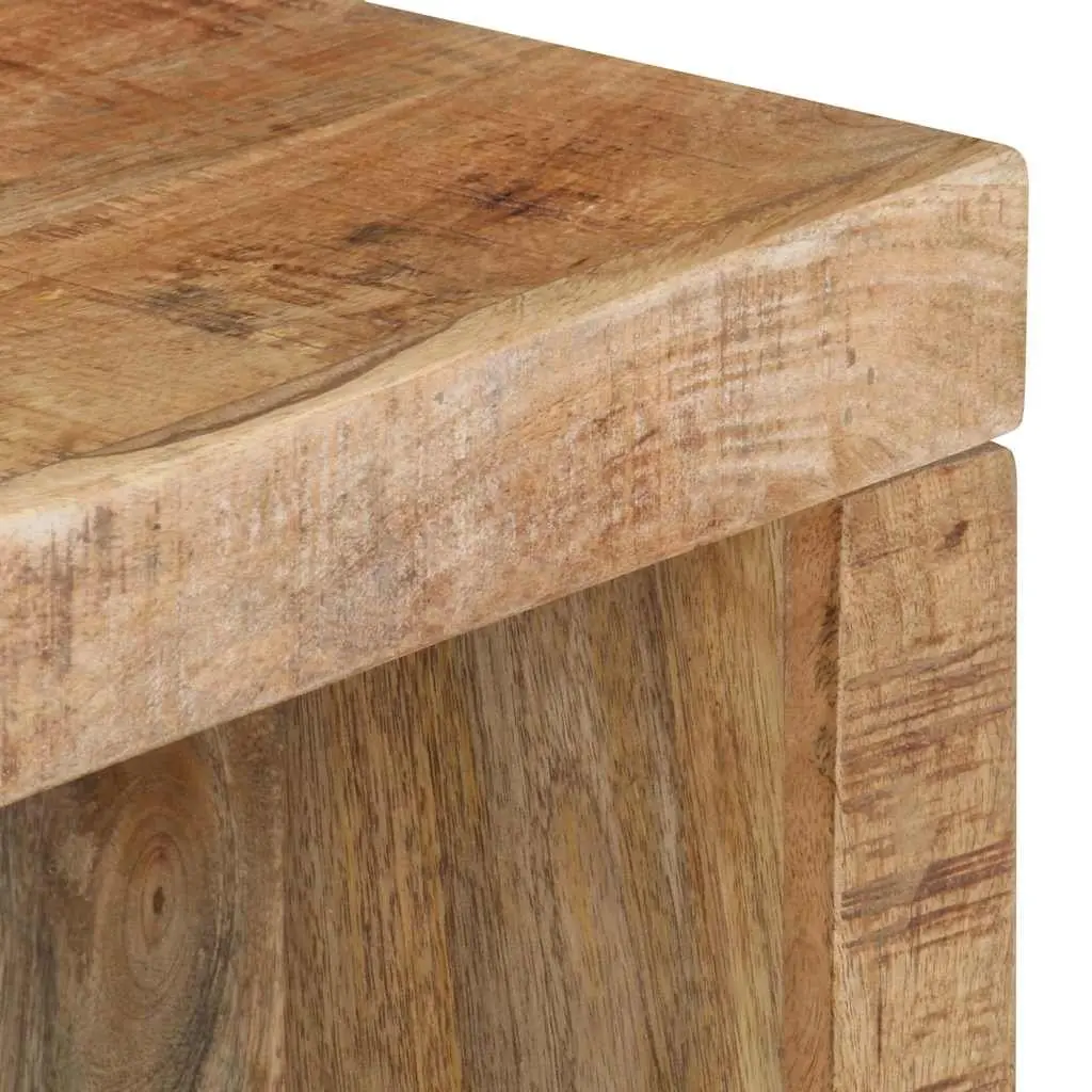 2-Piece Solid Mango Wood Coffee Table Set in Brown