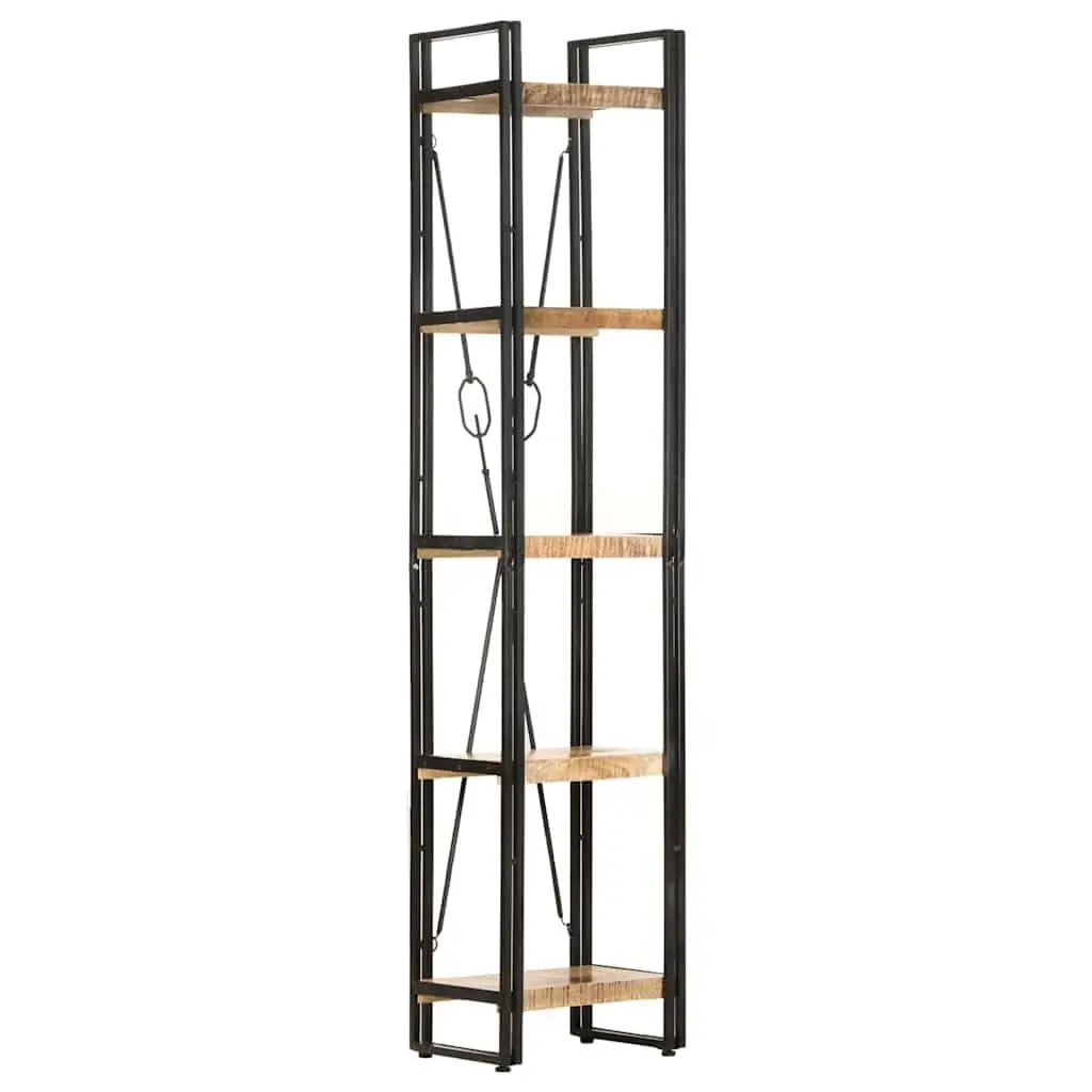5-Tier Bookcase 40x30x180 cm Solid Mango Wood Industrial Standing Shelf Storage