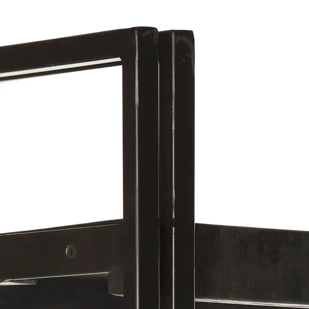 5-Tier Bookcase in Black with Solid Mango Wood