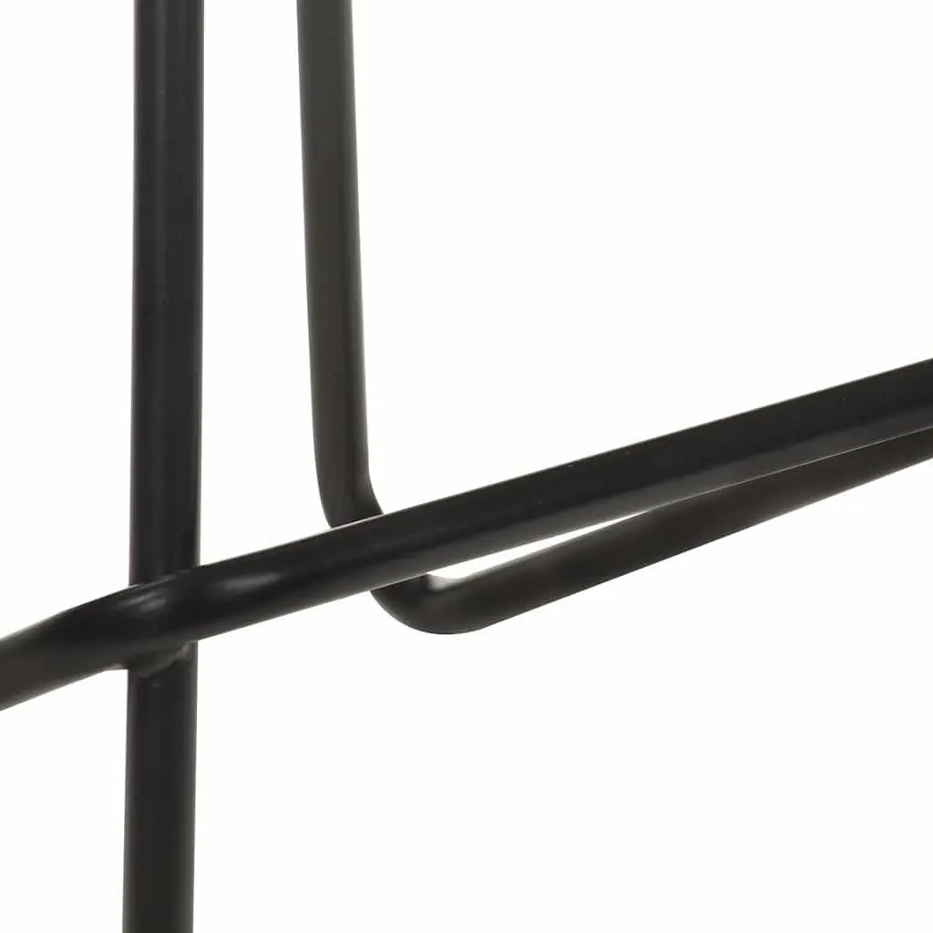 Bar Stools 2 pcs Black Leather Seat Iron Frame Industrial Style Kitchen Dining