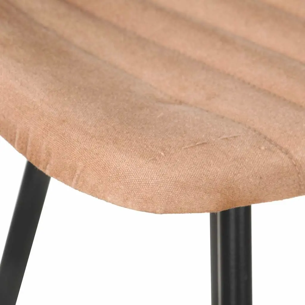 Bar Stools Industrial Style 4 Piece Brown Leather Seat Powder-coated Iron Frame