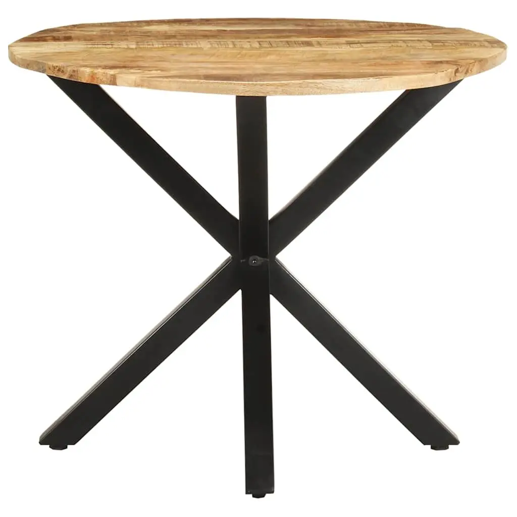 End Table Industrial Style 68x68x56 cm Brown Solid Mango Wood with Powder-Coated Iron Legs