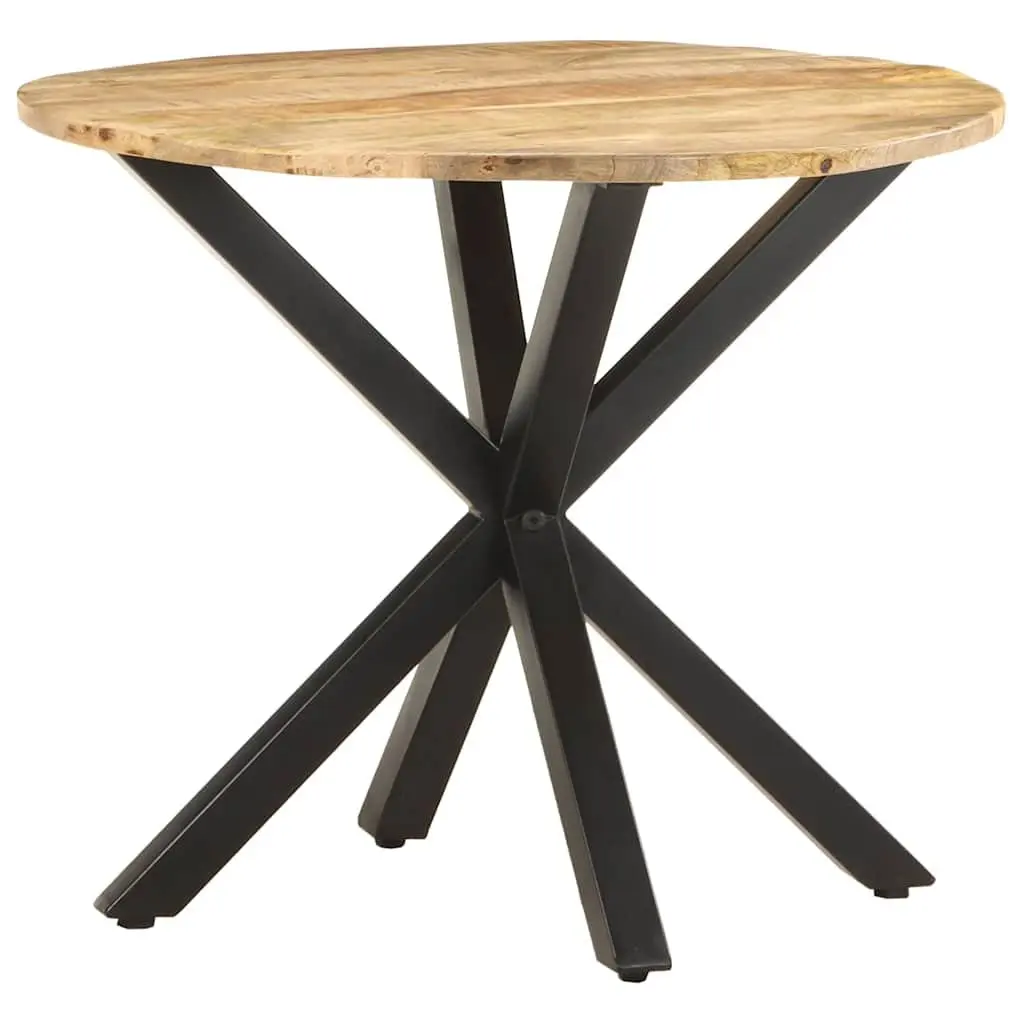 End Table Industrial Style 68x68x56 cm Brown Solid Mango Wood with Powder-Coated Iron Legs