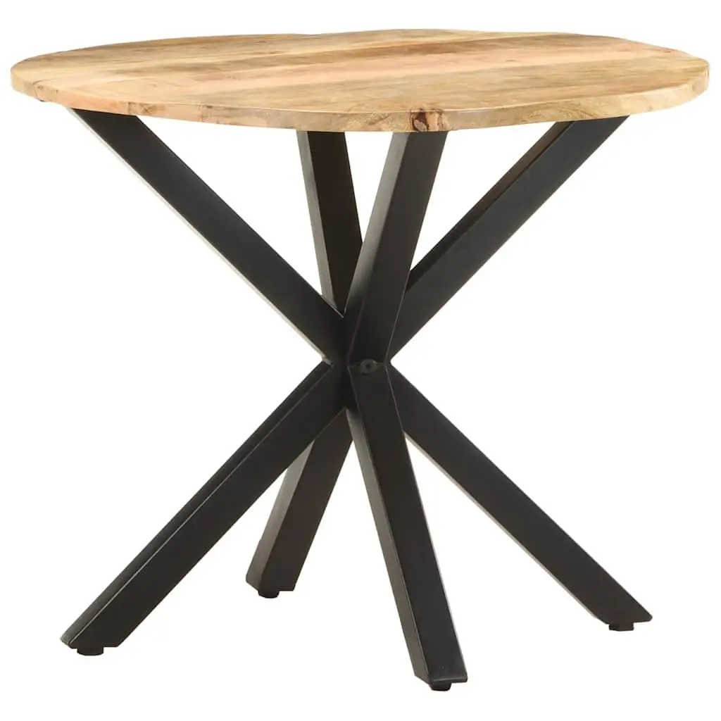 End Table Industrial Style 68x68x56 cm Brown Solid Mango Wood with Powder-Coated Iron Legs
