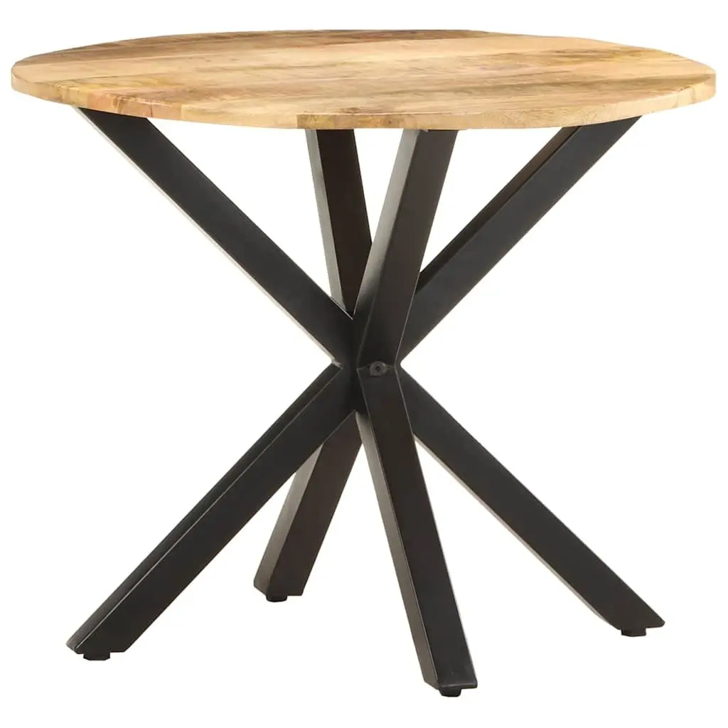 End Table Industrial Style 68x68x56 cm Brown Solid Mango Wood with Powder-Coated Iron Legs