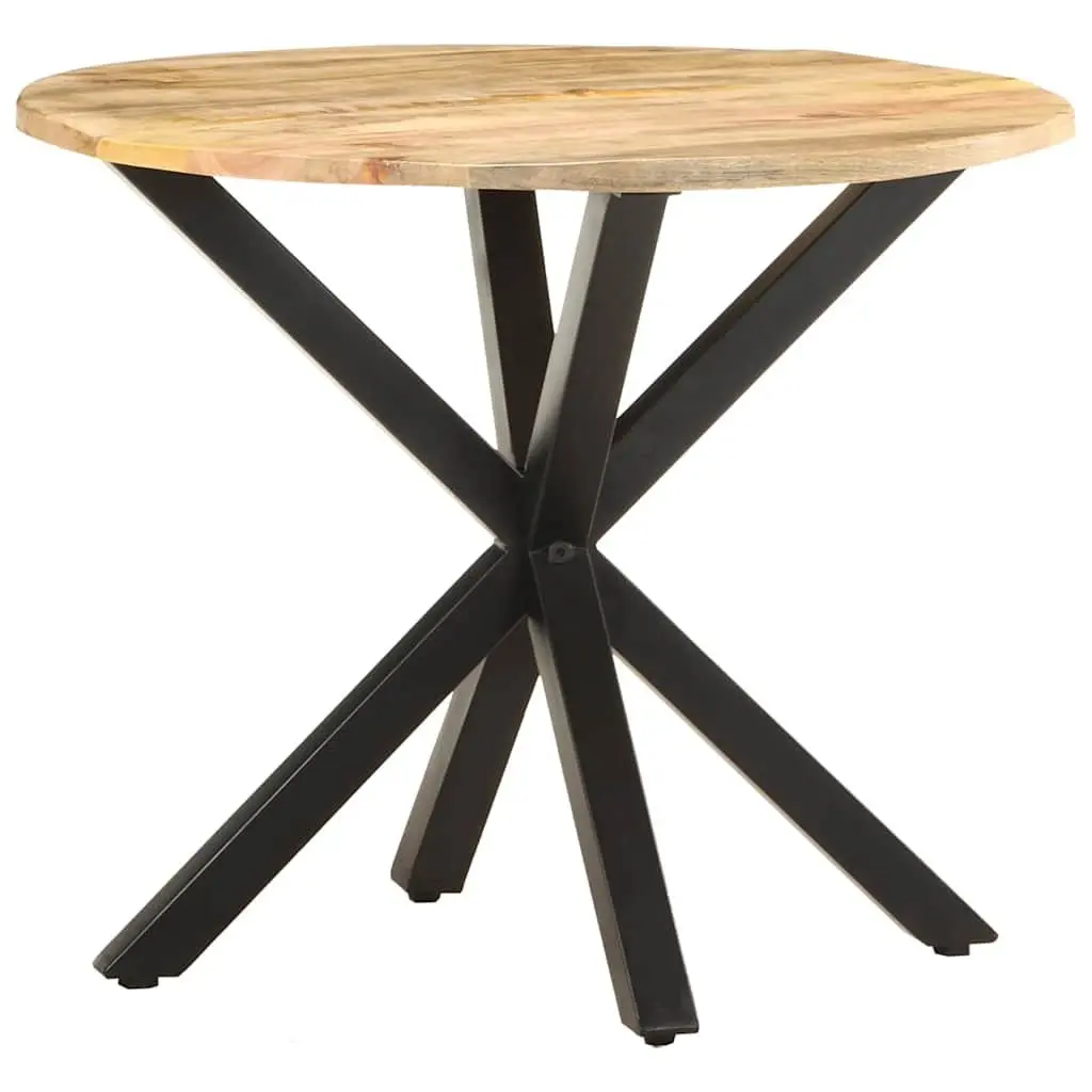 End Table Industrial Style 68x68x56 cm Brown Solid Mango Wood with Powder-Coated Iron Legs