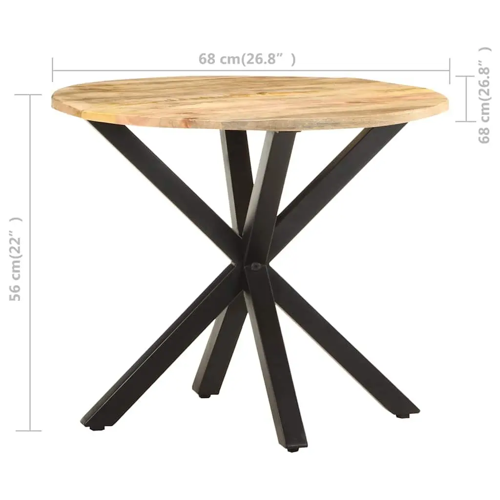 End Table Industrial Style 68x68x56 cm Brown Solid Mango Wood with Powder-Coated Iron Legs