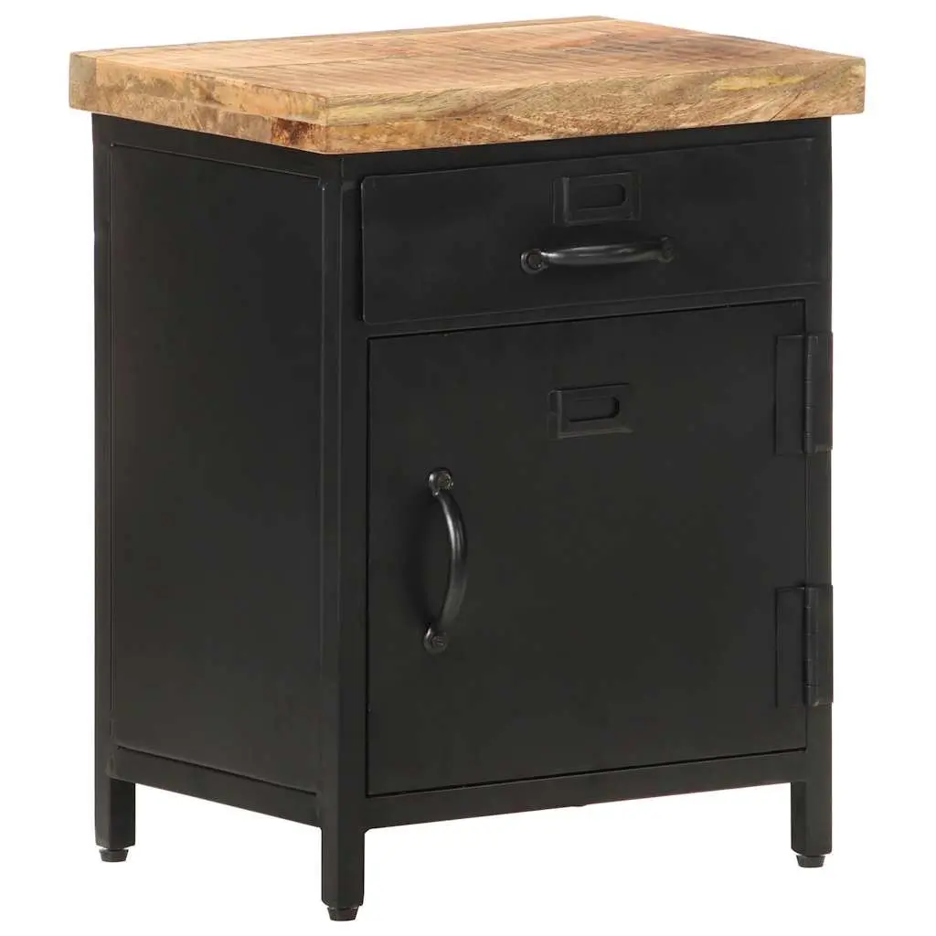 Bedside Cabinet 40x30x52cm Brown Nightstand Storage Drawer Door Table
