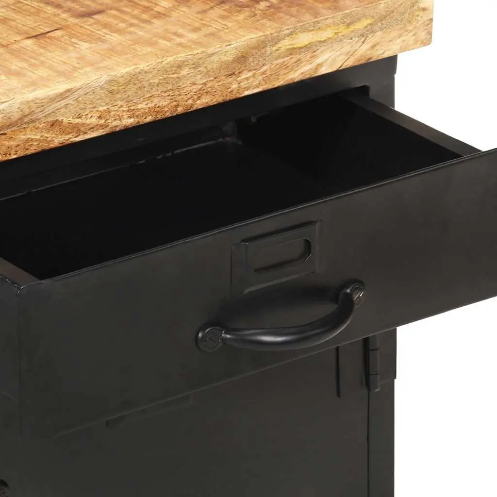Bedside Cabinet 40x30x52cm Brown Nightstand Storage Drawer Door Table