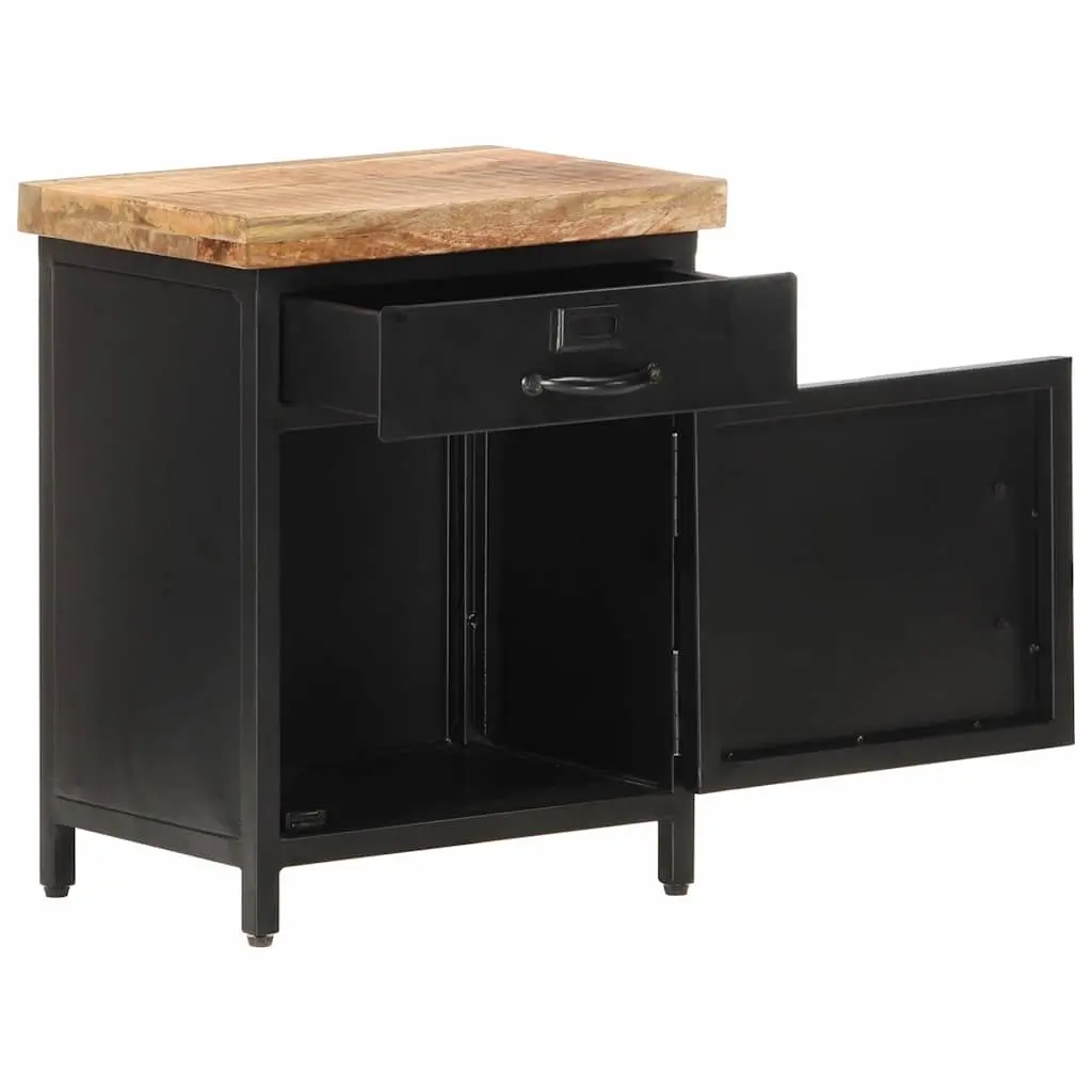 Bedside Cabinet 40x30x52cm Brown Nightstand Storage Drawer Door Table