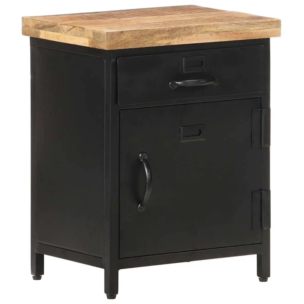 Bedside Cabinet 40x30x52cm Brown Nightstand Storage Drawer Door Table