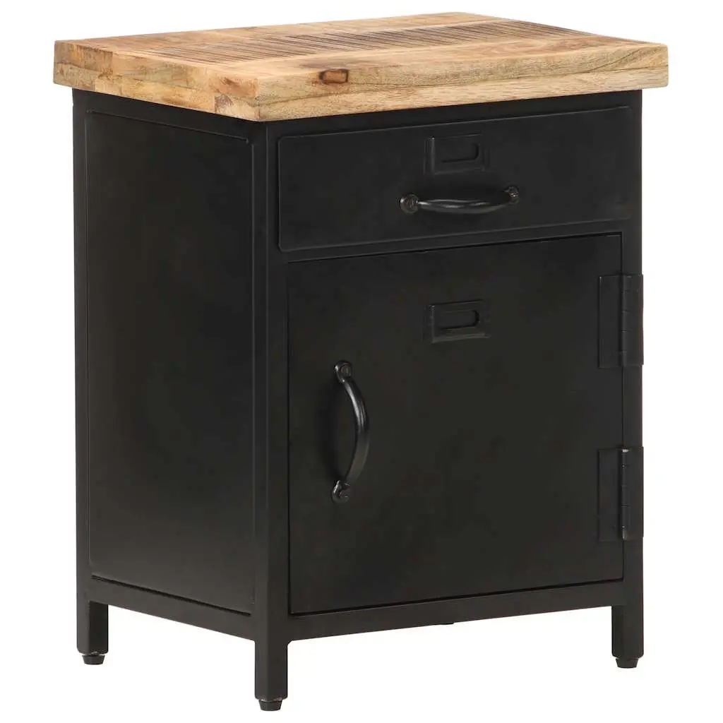 Bedside Cabinet 40x30x52cm Brown Nightstand Storage Drawer Door Table