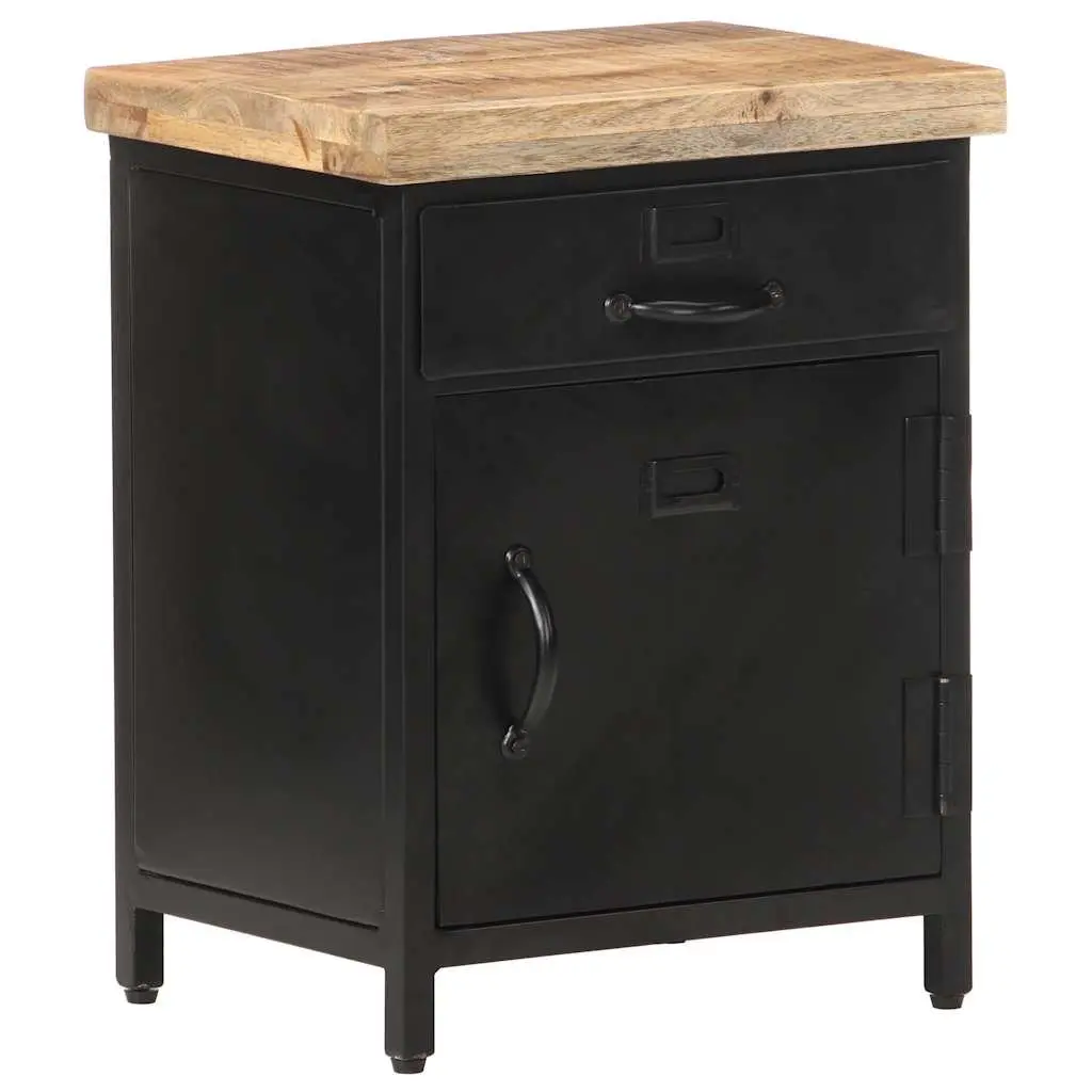 Bedside Cabinet 40x30x52cm Brown Nightstand Storage Drawer Door Table