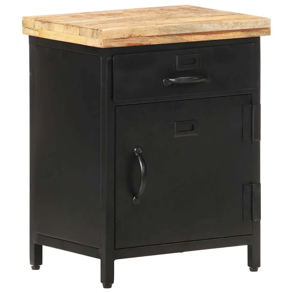 Bedside Cabinet 40x30x52cm Brown Nightstand Storage Drawer Door Table