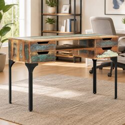 Vintage Solid Reclaimed Wood Desk 118x48x75 cm