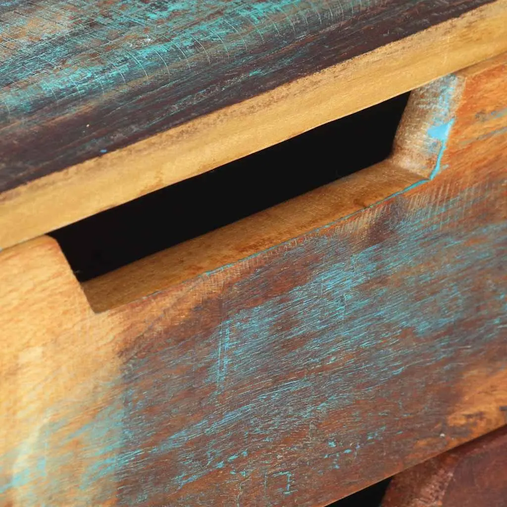 Solid Reclaimed Wood Desk 118x48x75 cm Office Writing Table with Drawers Shelf