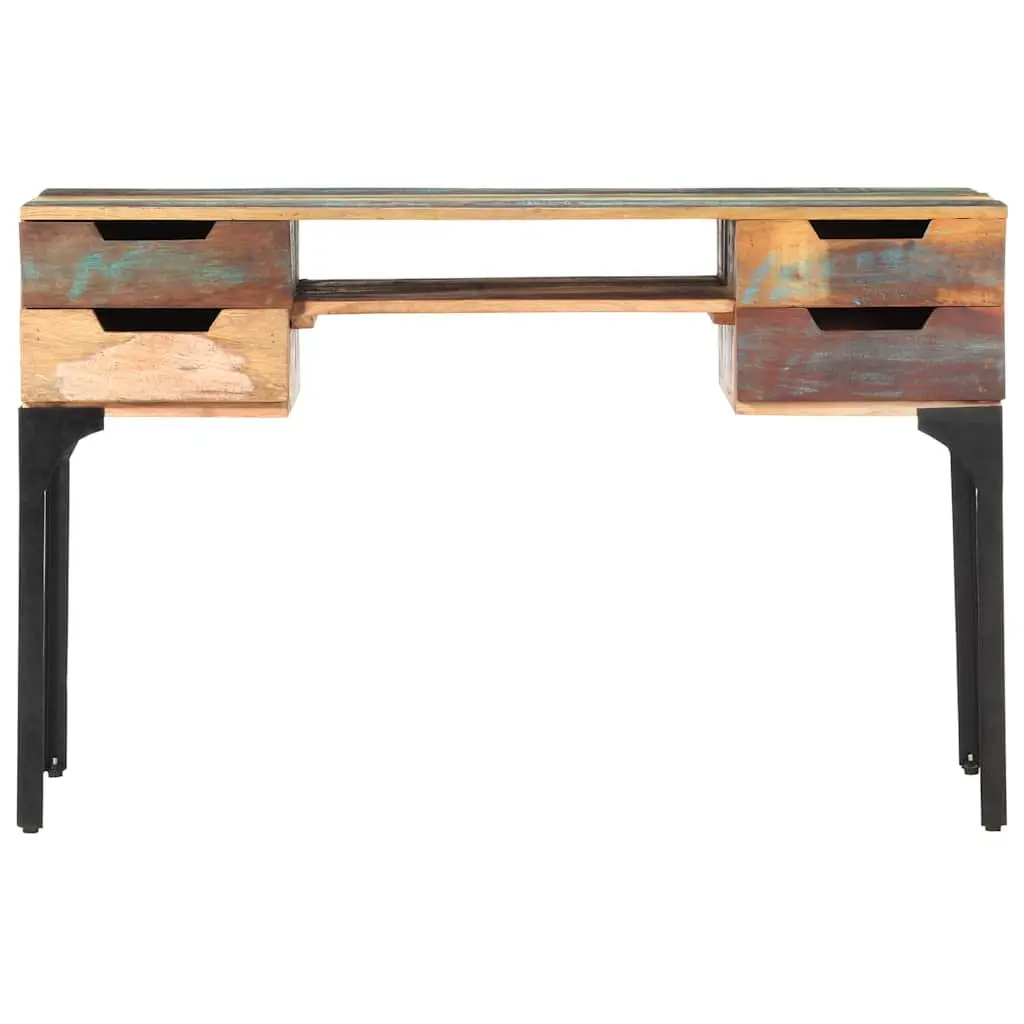 Solid Reclaimed Wood Desk 118x48x75 cm Office Writing Table with Drawers Shelf