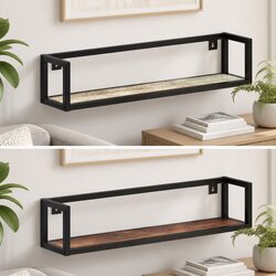 Industrial Style Floating Wall Shelves - 2 pcs 80 cm