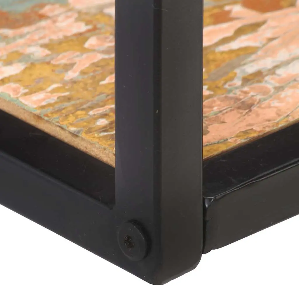 Wall Shelves Industrial Style 80 cm Reclaimed Wood Black Powder-Coated Iron Frame 2 Piece