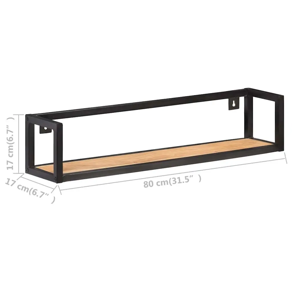 Wall Shelves Industrial Style 80 cm Solid Wood Floating Shelf Storage Rack