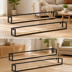 Wooden Wall Shelves 2 pcs 160 cm Rustic Floating Storage