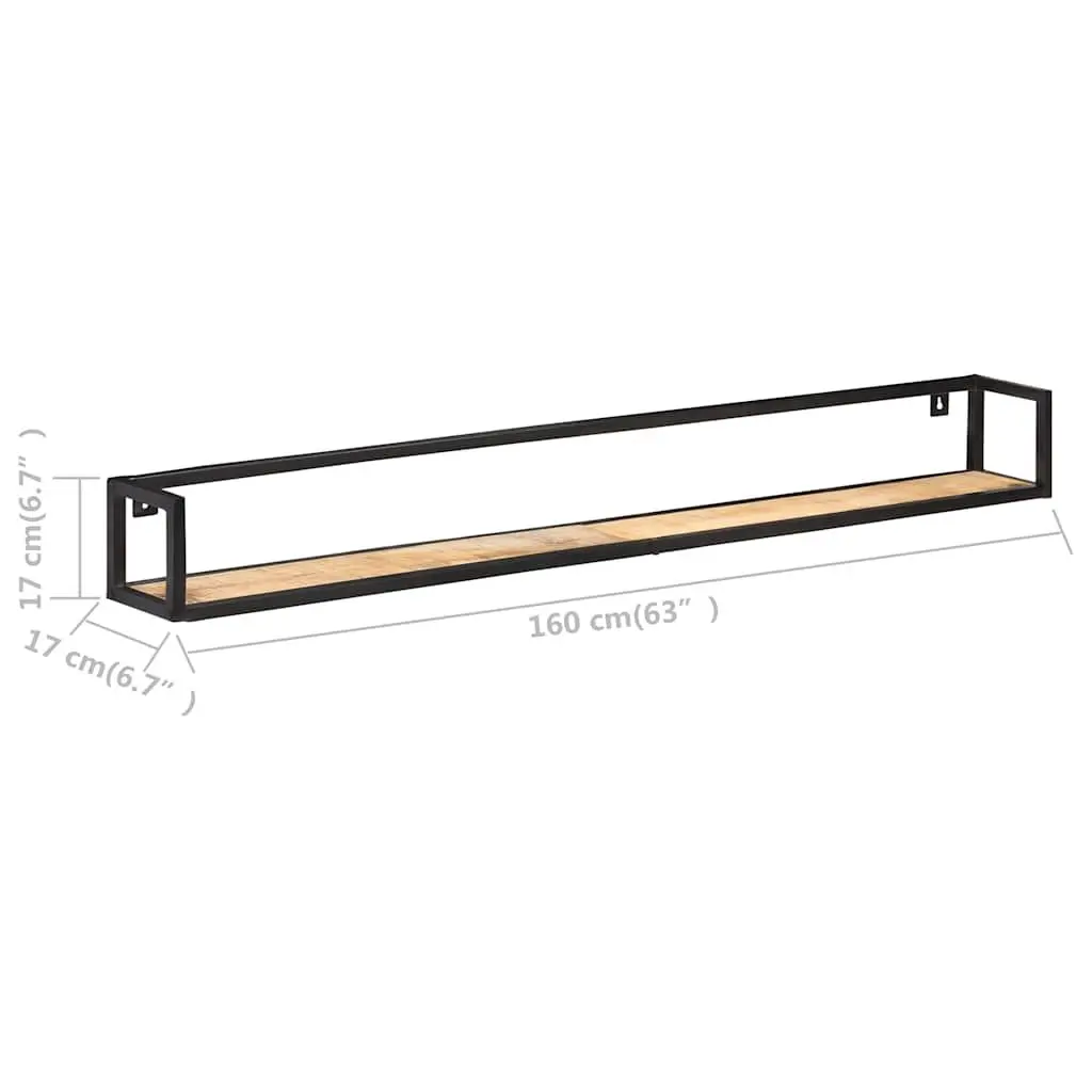 Wall Shelves Industrial Style 160 cm Wooden Floating Shelving Storage