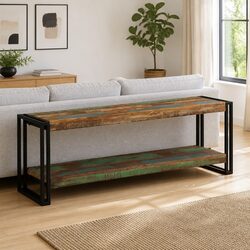 Solid Reclaimed Wood TV Cabinet 120x30x40 cm in Brown