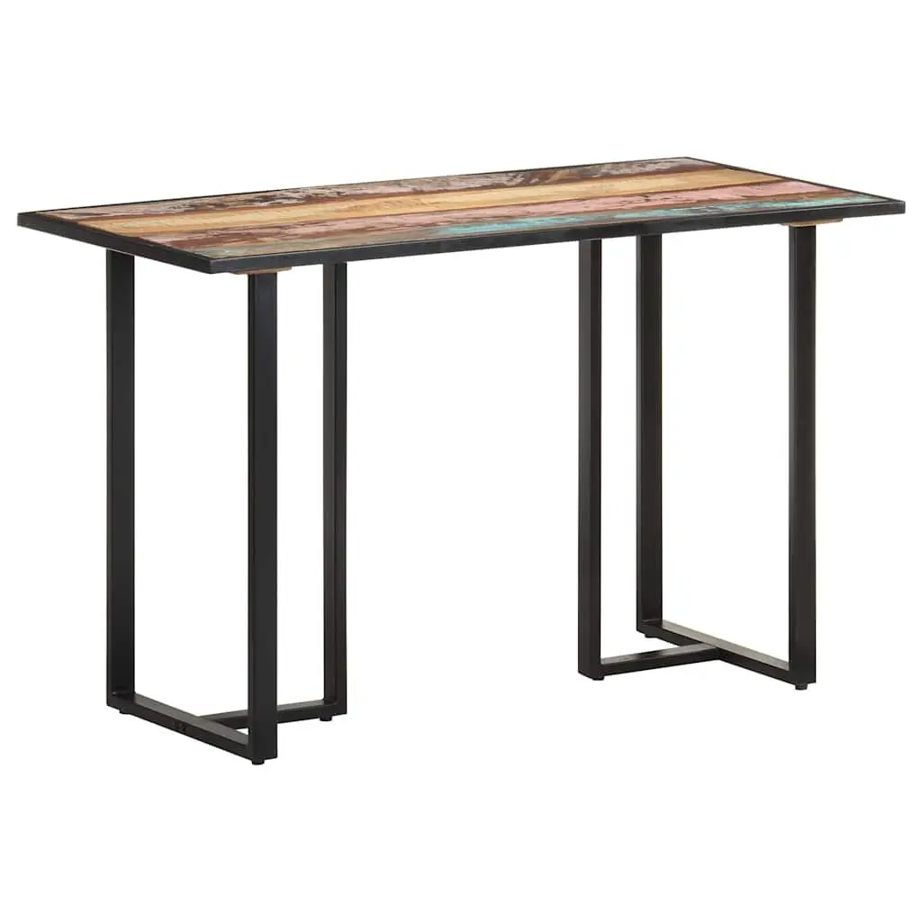 Reclaimed Wood Dining Table Industrial Style 120 cm Multicolour Durable Iron Legs