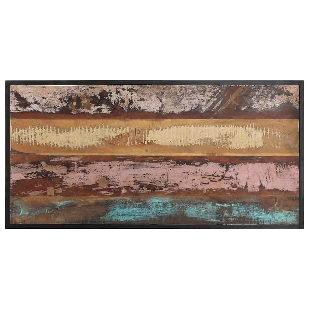Reclaimed Wood Dining Table Industrial Style 120 cm Multicolour Durable Iron Legs