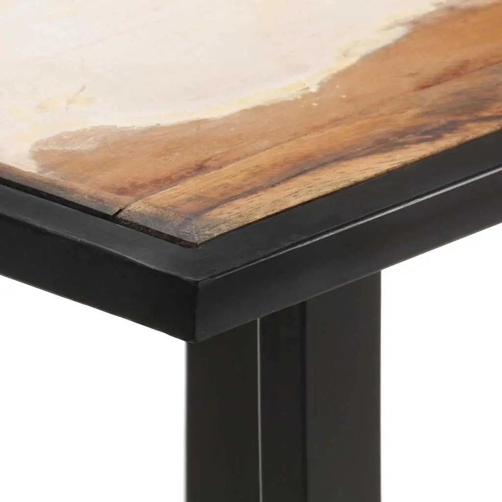 Reclaimed Wood Dining Table Industrial Style 120 cm Multicolour Durable Iron Legs