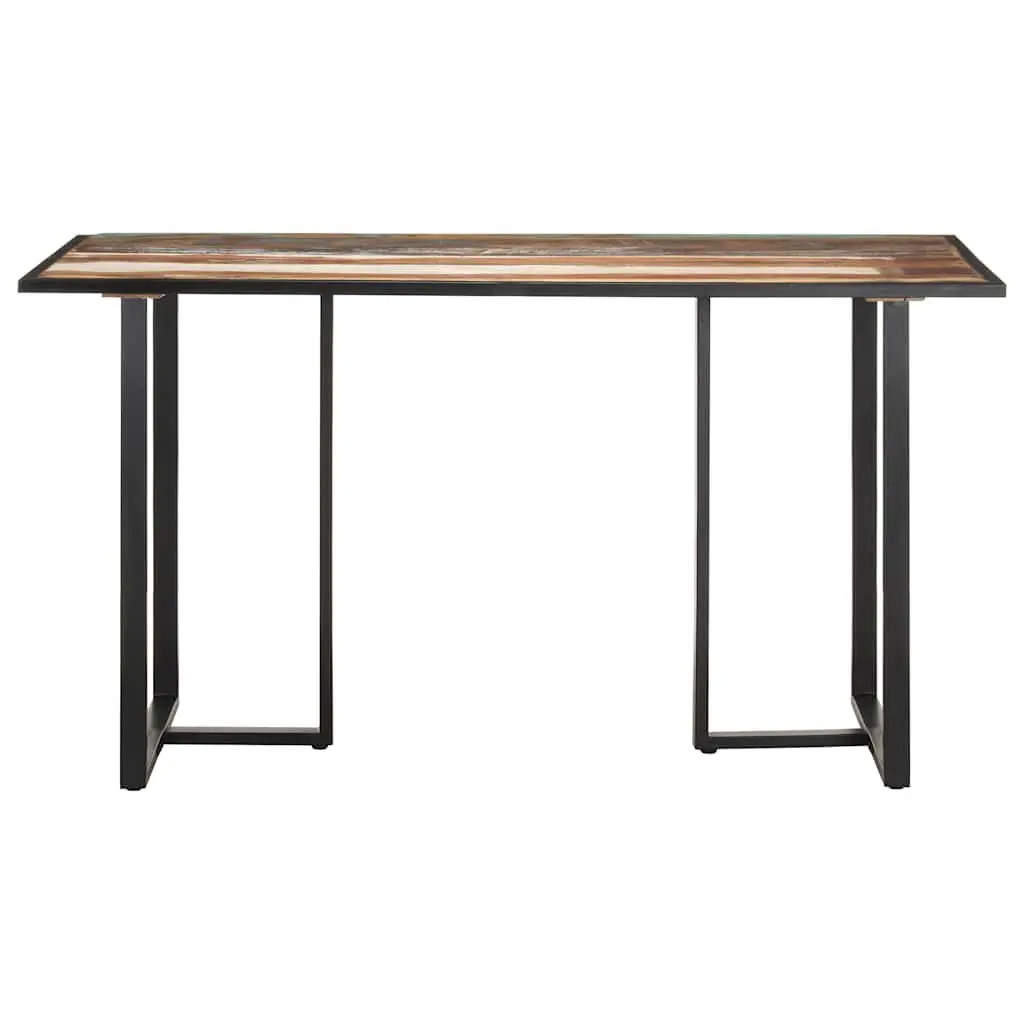 Dining Table 140cm Solid Reclaimed Wood Industrial Kitchen Dinner Furniture