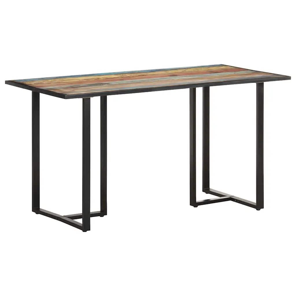 Dining Table 140cm Solid Reclaimed Wood Industrial Kitchen Dinner Furniture