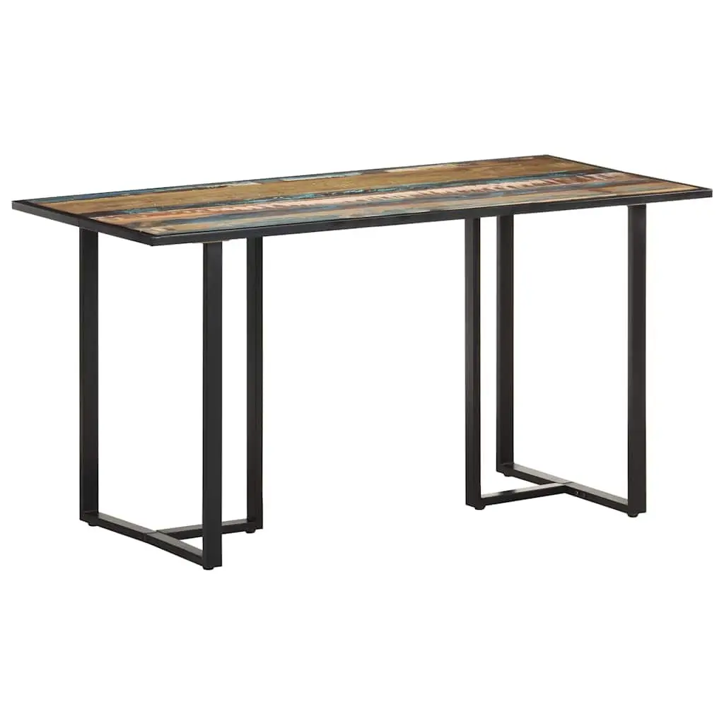 Dining Table 140cm Solid Reclaimed Wood Industrial Kitchen Dinner Furniture