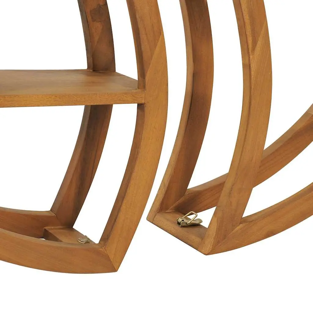 Yin Yang Solid Wood Teak Wall Shelf for Home Decor
